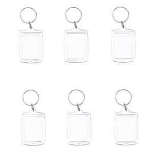 Medsuo 6pcs Double Sided Blank Picture Keychain Personalised Photo Key Fob Holder…