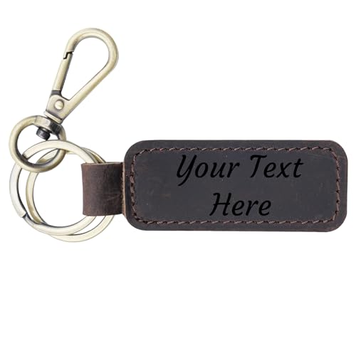 Personalized Leather Keychain, Coordinates Key Chain, Gift for Birthday, Universal Key Fob…