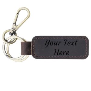 Personalized Leather Keychain, Coordinates Key Chain, Gift for Birthday, Universal Key Fob…