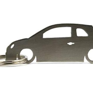 Boostnatics Silhouette Keychain Keyring Compatible with FIAT 500 Key Fob