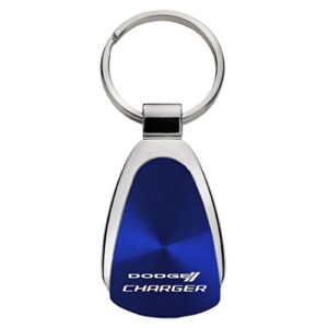 Dodge Authentic Charger Blue Logo Metal Chrome Tear Drop Key Chain Ring…