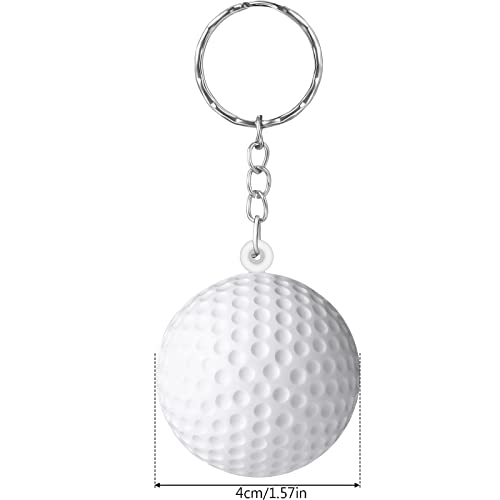 Blulu 20 Pack White Golf Ball Keychains for Party Favors, Carnival Reward,… - Image 2