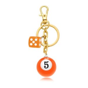 VEDAIM 5 Ball Keychain Pool Ball Keychain Accessory for Men Women Purse…