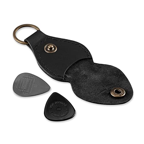 Leather Guitar Pick Holder Keychain, Guitar Pick Holder Case Bag, Plectrum Key… - Image 2