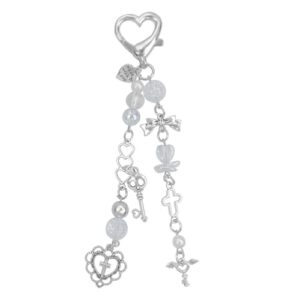 Cute Keychain Aesthetic Y2K Keychain Accessories Cute Heart Butterfly Strawberry Bear Key…