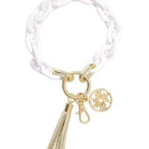 Lilly Pulitzer Chain Link Keychain Bracelet, Keychain Wristlet with Tassel, Cute Key…