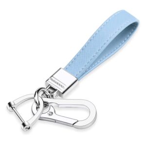 QBUC Genuine Leather Car Keychain,Universal Heavy Duty Metal Key Chain Accessories,Car Fob…