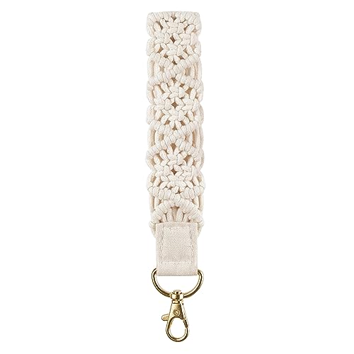 Mkono Macrame Key Chain Cute Keychain Wristlet Lanyard Boho Woven Wrist Lanyard…