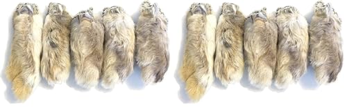 Dangerous Threads Rabbit Rabbits Foot Keychain White/Natural 5 Pcs