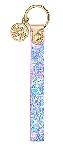 Lilly Pulitzer Durable Leatherette Strap Key Chain, Cute Wristlet Keychain Accessory with…
