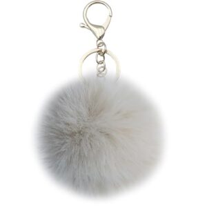 Unpafcxddyig Faux Rabbit Fur Ball Pom Pom Keychain for Car Key Ring…