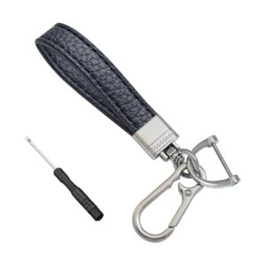 UHANBUT Leather Car Keychain, 360° Rotatable Key Fob Holder with Anti