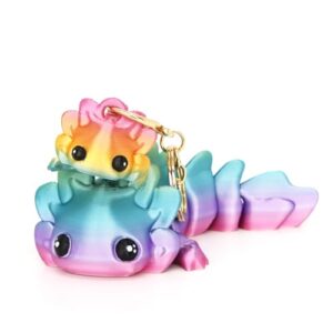 HiesDeosn 2 Pcs Cute Axolotl Tadpole Fidget Toy, 3D Printed Articulating Axolotl…