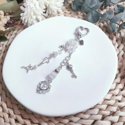 Cute Keychain Aesthetic Y2K Keychain Accessories Cute Heart Butterfly Strawberry Bear Key… - Image 3