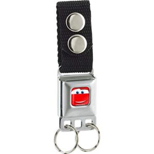 Keychain, Disney, Seatbelt Buckle Cars Lightning McQueen Smiley Face Close Up