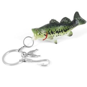 Bass Fish Keychain, Bass Fishing Key Chain Gifts For Men, Cool keychains…