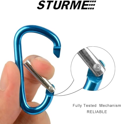 STURME 2" Aluminum D Ring Carabiners Clip D Shape Spring Loaded Gate… - Image 3