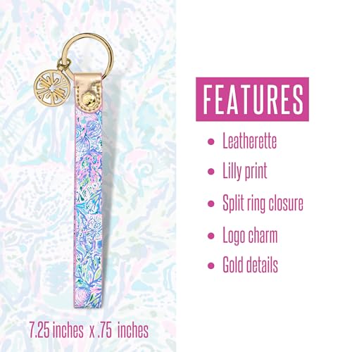 Lilly Pulitzer Durable Leatherette Strap Key Chain, Cute Wristlet Keychain Accessory with… - Image 3