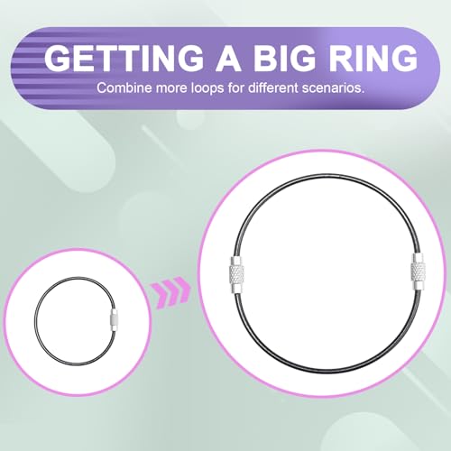 ManTangSun 12 Pack Keychain Flexible Rubber Key Ring Luggage Tag Cable Loops… - Image 4