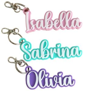 Custom Keychain, Personalized Backpack Keyring, Luggage Tag, Waterbottle Name Tag, Party Favors,…