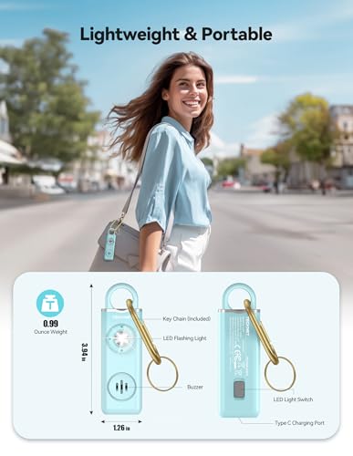 TECKNET Rechargeable Personal Safety Alarm for Women, 130dB Self Defense Keychain Alarm… - Image 5