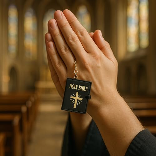 FREESOOTH Mini Bible Keychain, Tiny Miniature Real Bibles Key Chains for Handbag… - Image 5
