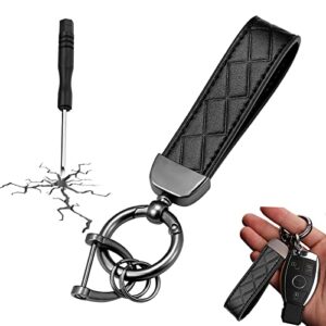 STACCTE Leather Keychain, Universal Decorative Car Key Holder, Anti