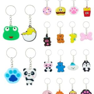 GADMEXILY 100pcs Cartoon Keychain for Kids Party Favors, Mini Cute Keyring for…