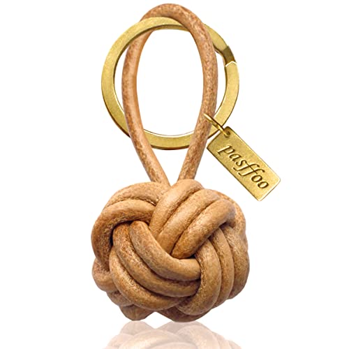 Leather Tassel KeyChain Hand Woven ball Braided leather rope Fob Charm,Personalized Key…