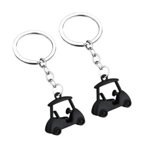 FALVFUN 2PCS Car Golf Cart Keychain, Zinc Alloy Golfer Vehicle Key Chains,…