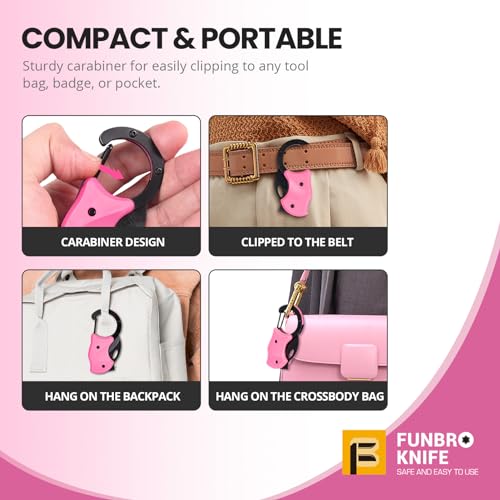 FUNBRO Pink Keychain Knife Gifts for Mom Mothers day, Cute Box Cutter… - Image 6