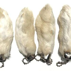 Dangerous Threads Rabbit Rabbits Foot Keychain Natural Snow White 4 Pcs