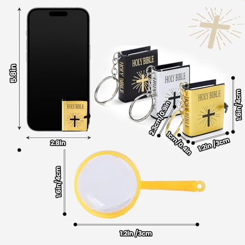 FREESOOTH Mini Bible Keychain, Tiny Miniature Real Bibles Key Chains for Handbag… - Image 2