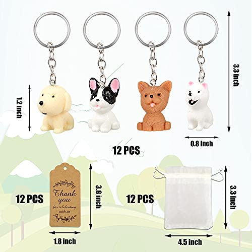 12 PACK Puppy Dog Party Favors Puppy Key Chain With Organza Bags… - Image 2