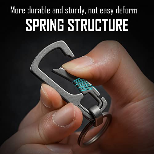 KeyUnity Titanium Carabiner Keychain Clip, Quick Release EDC Key Holder Organizer with… - Image 6