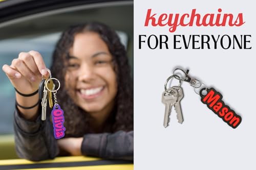 Custom Keychain Multiple Fonts, Hard Plastic Personalized Key Chain, Customized Name Text… - Image 2