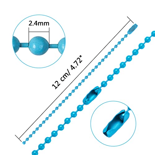 SANNIX 100Pcs Ball Beads Chain, Bulk Dog Tag Metal Chain, 4.72 Inch… - Image 5