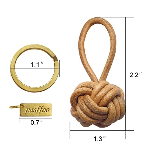 Leather Tassel KeyChain Hand Woven ball Braided leather rope Fob Charm,Personalized Key… - Image 7