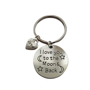 I Love You to the Moon and Back Keychain with Love Heart…
