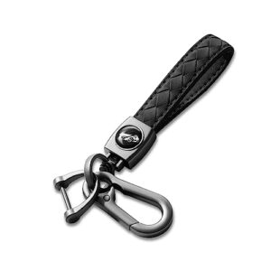 Gkeygo Carabiner Keychain, Universal Heavy Duty Woven Handmade Leather Key Chain, Car…