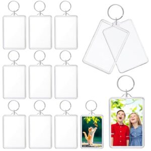 ZHLISHQINJJ 12 Pcs Photo Keychain (2 x 3inch) Transparent Picture Keychain, Acrylic…
