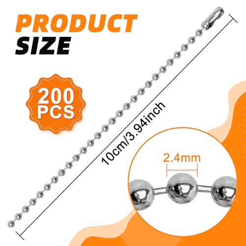 Hapy Shop 200 pcs 100 mm Long Bead Connector Clasp Ball Chains… - Image 2