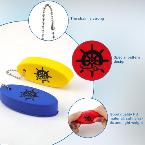 XIHIRCD 4pcs Boat Key Floating Keychain, Float Boating Key chain Foam PU… - Image 3