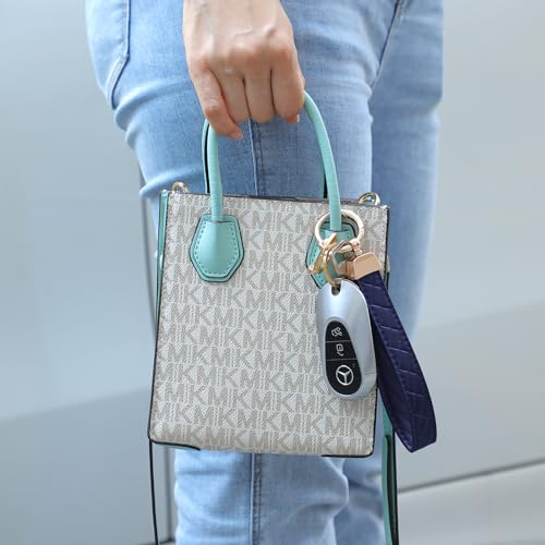 Weixiltc Leather Wristlet Keychain, Car Key Chain Holder with 2 Key Ring… - Image 5