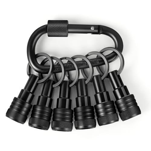 FACAINCXS Upgraded 6PCS Bits Holders Keychain, 1/4 inch Hex Shank Bit Holders,…