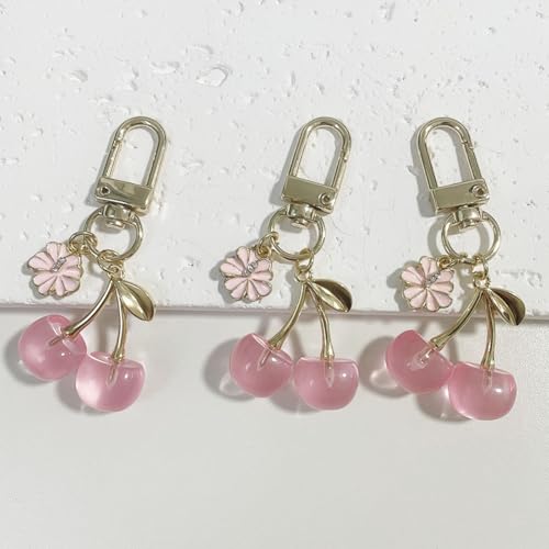 SWJEWEL Flower Keychain 3pcs Sakura Set Black White Pink Small Cherry Blossom… - Image 8