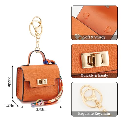 WOZEAH Mini Backpack Keychain for Women,Small Change Pouch Coin Purse Twist - Image 2