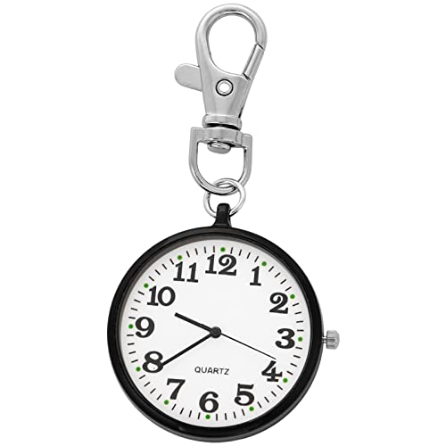 Realpoo Uncovered Men's Quartz Pocket Watch with Key Chain,Portable Quartz Arabic Digital… - Image 2