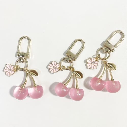 SWJEWEL Flower Keychain 3pcs Sakura Set Black White Pink Small Cherry Blossom… - Image 9
