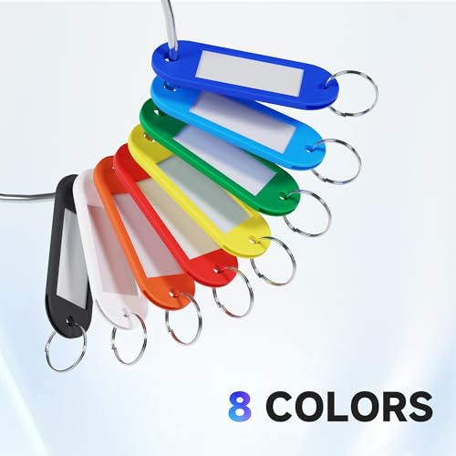 Teskyer 56 Pack Plastic Key Tags with Key Chain Ring, Writeable Key… - Image 2